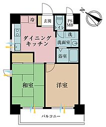 ブリリアンス日本橋浜町公園 2DKの間取図画像