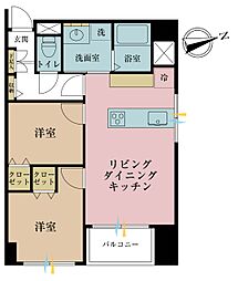 湯島ビル 2LDKの間取図画像