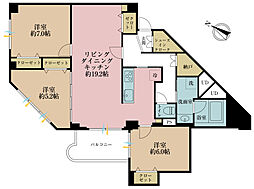 武蔵野グリーンタウンF棟 3LDKの間取図画像
