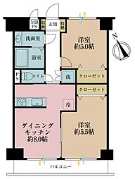 ダイアパレス東砂 2LDKの間取図画像