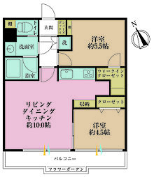 ガーデンコーポ不動前 2LDKの間取図画像