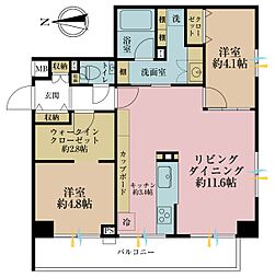 クイーンシティ本所 2LDKの間取図画像