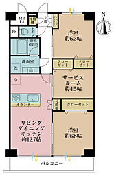 洋伸東大島マンション 2SLDKの間取図画像