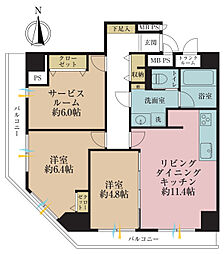 ヴェラハイツ亀戸 3LDKの間取図画像