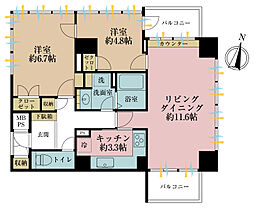 グランドメゾン南阿佐ヶ谷 2LDKの間取図画像