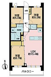 イーストコモンズ清澄白河サウスフラッツ 3LDKの間取図画像