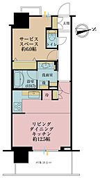 浅草タワー 1LDKの間取図画像