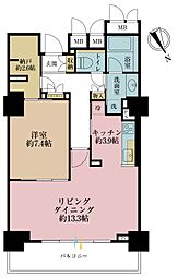 エクステ山下公園 1SLDKの間取図画像