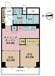 秀和幡ヶ谷レジデンス 2DKの間取図画像