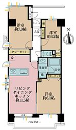 菊川パーク・ホームズ 3LDKの間取図画像