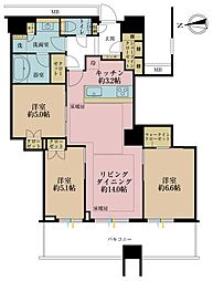 富久クロスコンフォートタワー 3LDKの間取図画像