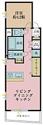 冬木コーポラス 1LDKの間取図画像