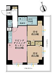 ライオンズマンション西早稲田 2LDKの間取図画像