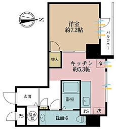 ライオンズマンション緑 1Kの間取図画像