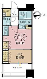 シティタワー銀座東 1DKの間取図画像