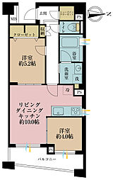 モンヴェール四ツ谷 2LDKの間取図画像