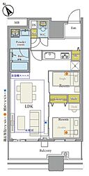 シティタワー池袋 2LDKの間取図画像