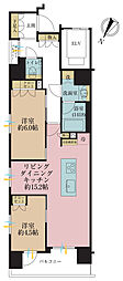 ザ・サンクレイドル日本橋レジデンス 2LDKの間取図画像