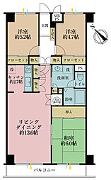 パークサイド武蔵小杉 3LDKの間取図画像