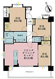 アーバンキャッスル曳舟 3LDKの間取図画像