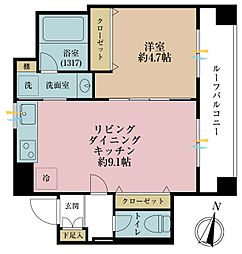 ペガサスマンション石神井公園 1LDKの間取図画像