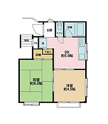 ラセーム・タカマツ 2DKの間取図画像
