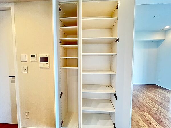 家電やスーツケース、ストック品など何でも片付く嬉しい空間です。