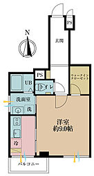 小林NICハイム木場公園第2 1Kの間取図画像