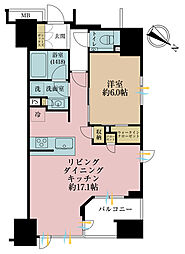 シティハウス東京八重洲通り 2LDKの間取図画像
