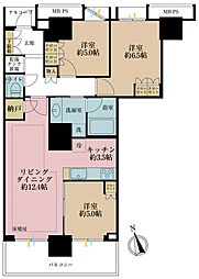 プラウドタワー東雲キャナルコート 3SLDKの間取図画像