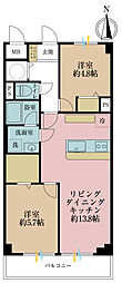 亀戸リリエンハイム 2LDKの間取図画像