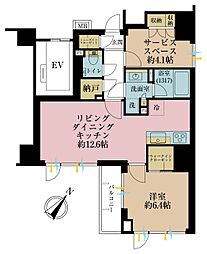 ピアース銀座レジデンス 2LDKの間取図画像
