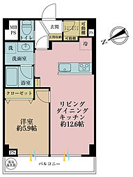 トーカンマンション八広 1LDKの間取図画像