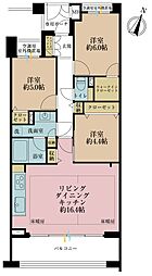ライオンズステージ下高井戸 3LDKの間取図画像