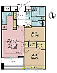 上野アインスタワー 2LDKの間取図画像