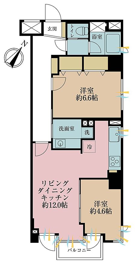 2LDK 間取り