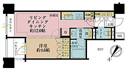 パークホームズ日本橋橘町 1LDKの間取図画像