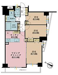 千石パインマンション 3LDKの間取図画像