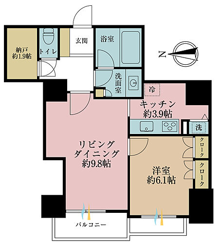 1LDK 間取り