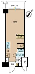クラウン築地 ワンルームの間取図画像