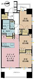 ザ・パークハウス山吹神楽坂 3LDKの間取図画像