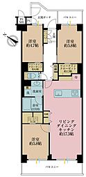 ルネ門前仲町 3LDKの間取図画像