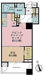 クオリア門前仲町 1LDKの間取図画像