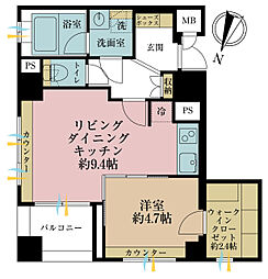 アクシア日本橋 1LDKの間取図画像