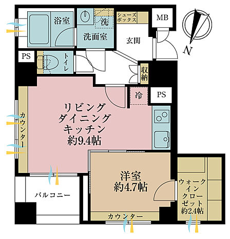 1LDK 間取り