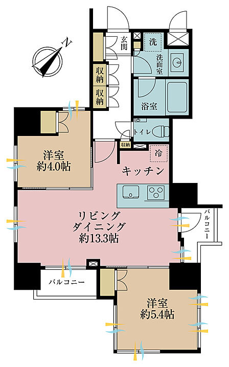 2LDK 間取り