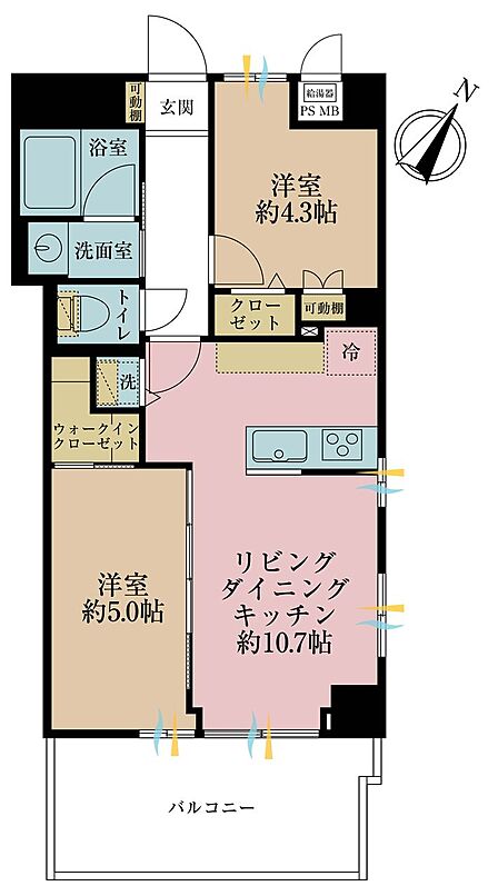 2LDK 間取り