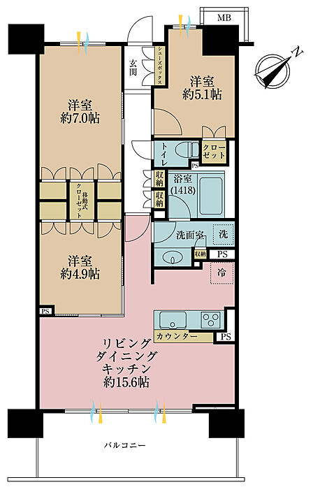 3LDK 間取り