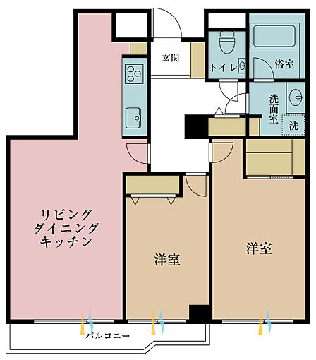2LDK 間取り