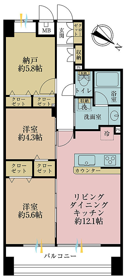 2SLDK 間取り